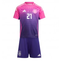 Camiseta Alemania Ilkay Gundogan #21 Visitante Equipación para niños Eurocopa 2024 manga corta (+ pantalones cortos)